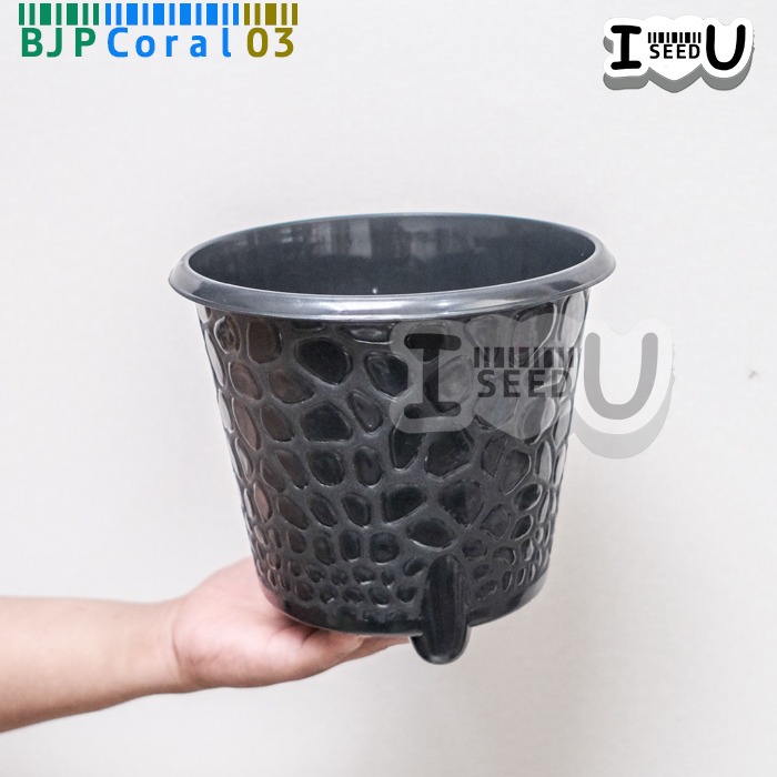 Pot Bunga Coral 20cm 03 Hitam (BJP)