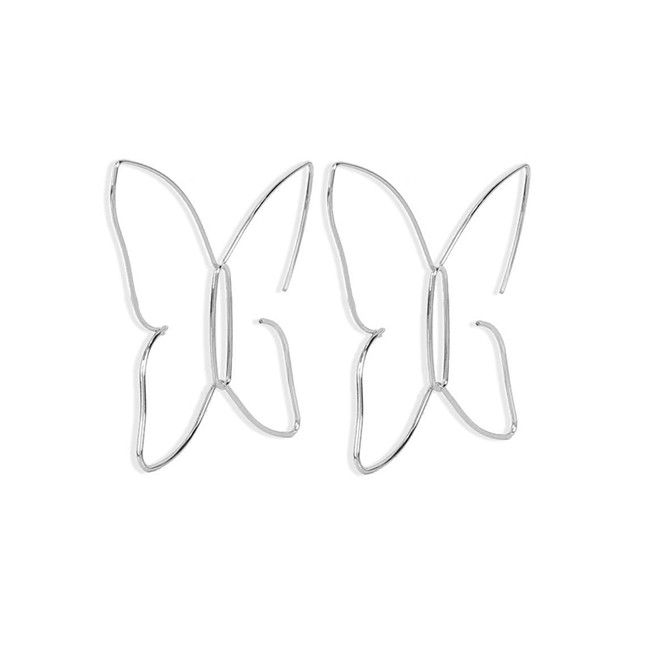 LRC Anting Tusuk Fashion Butterfly Alloy Geometric Round Five-pointed Star Earrings P23250