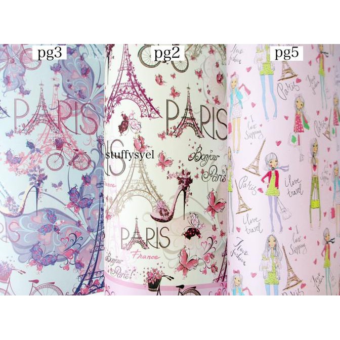 

Kertas Bungkus Kado Motif Paris / London / Eiffel