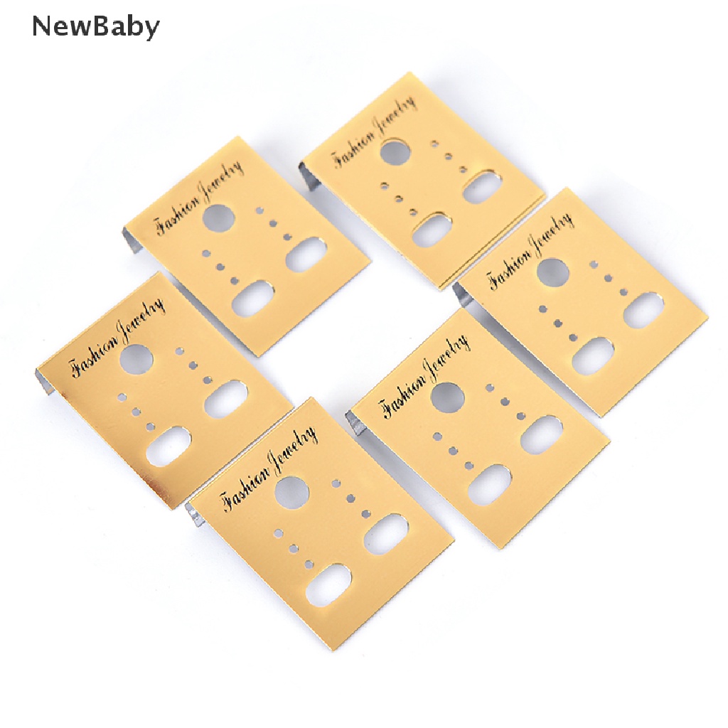 NewBaby 100X Gold Professional Type Plastic Earring Ear Studs Holder Display Hang Cards, ID