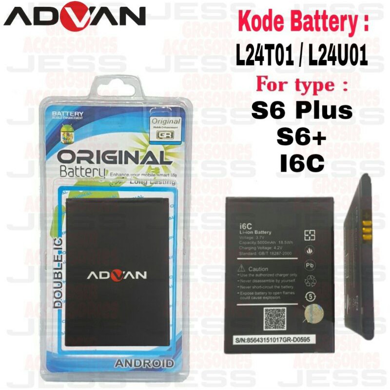 Baterai Battery Batre Original Double Power ADVAN L24U01 / L24T01 / I6C / S6+ / S6 Plus