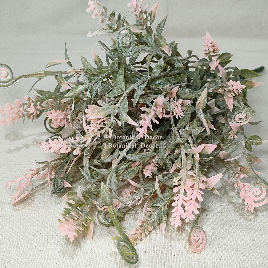 Artificial Flower Flocking Sea Horse Grass Bunga Plastik Palsu Salju Snow White Hias Dekor Rumah-4