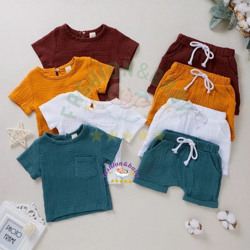 Setelan ORGANIK (SNI) // Stelan Kemeja Anak Bahan IMPORT PREMIUM