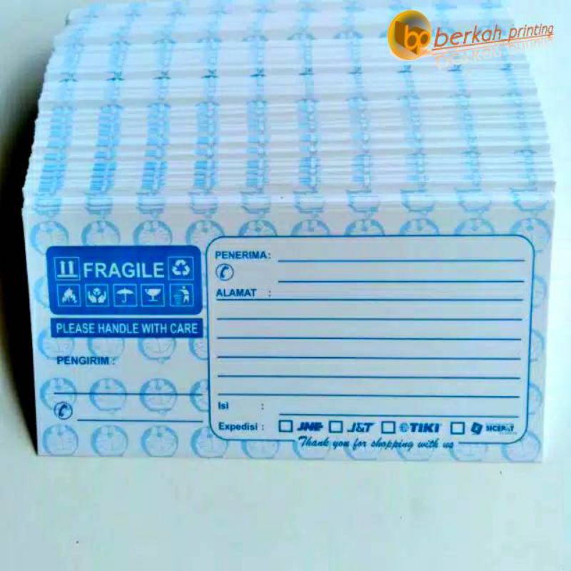 

lebel pengiriman olshop murah motif doraemon