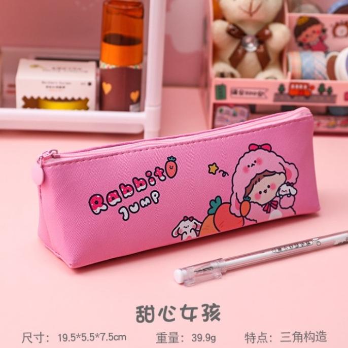 

Dompet pensil PU Bunny girl Tempat pensil kulit PU - pink rabbitjump