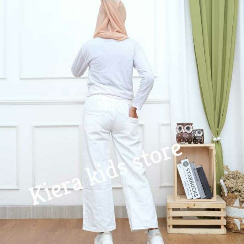 Highwaist kulot jeans premium anak perempuan usia 8-14 thn