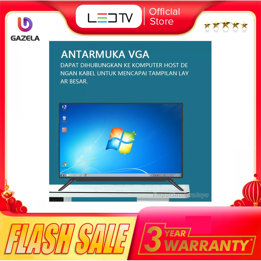 TV LED 22 INCH SUPPORT VGA-HDMI-AV-USB-ANTENA GARANSI 5TAHUN TERMURAH