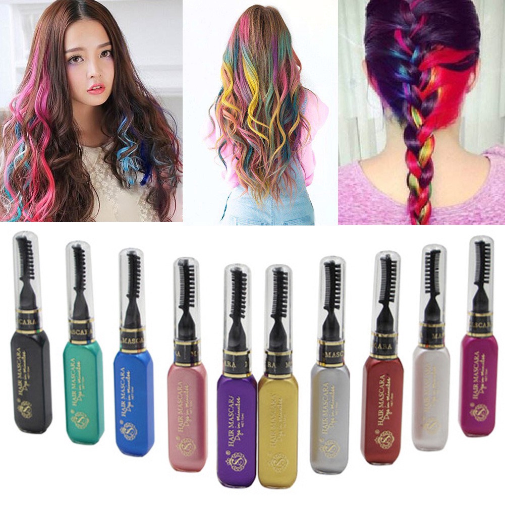 Pro Temporary Color Hair Dye Mascara Non Toxic Hair Mix Color