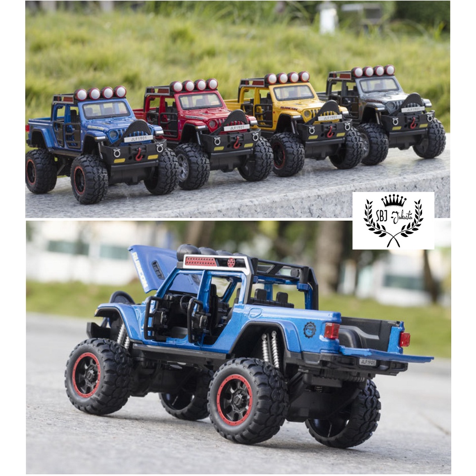 DIECAST Miniatur MOBIL JEEP RUBICON OFF ROAD BM BIG WHEEL SKALA 1:32