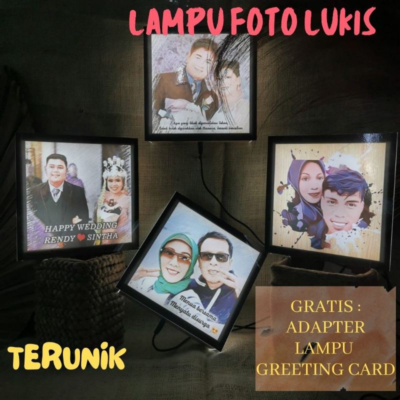 [TERUNIK] Lampu Custom Foto Hias Aesthetic Led Kamar Tidur Untuk Dinding