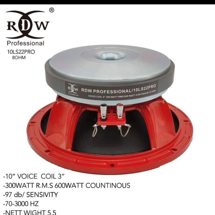 rdw 10 ls22 pro speaker komponen rdw 10ls22 pro 10inch mid original