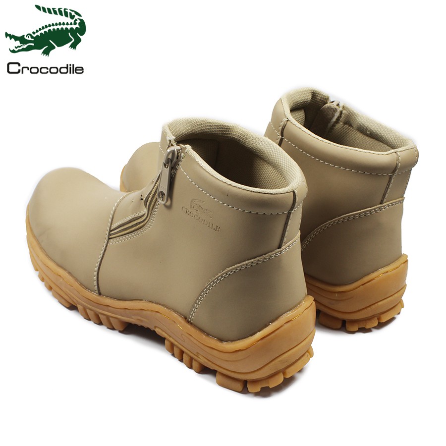sepatu pria crocodile strut zipper safety boots tracking touring hiking bikers