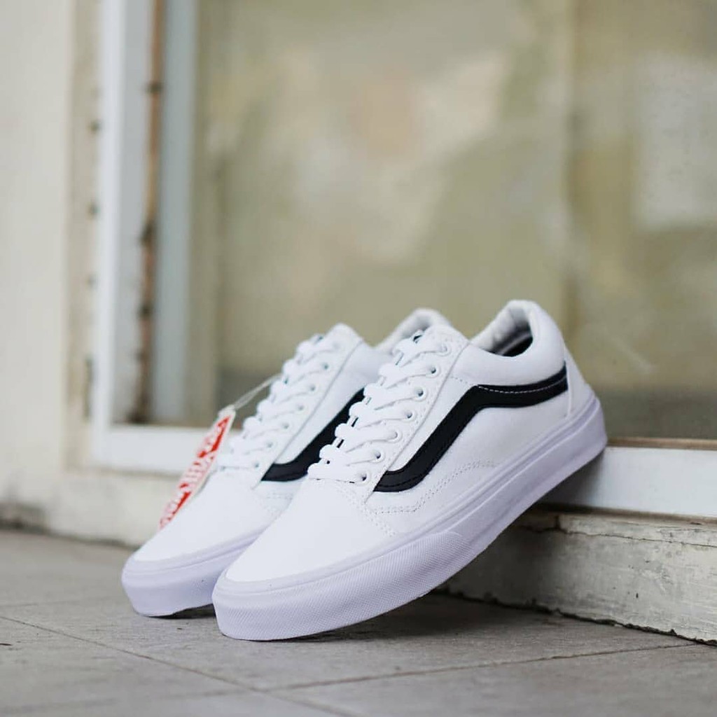 Vans Old Skool White Black Premium Quality