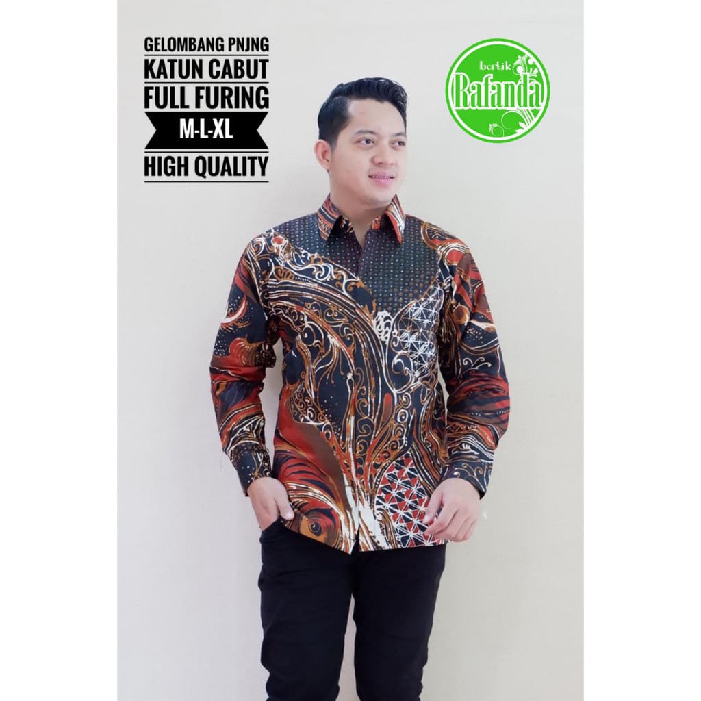 GELOMBANG RAFANDA BAJU KEMEJA BATIK PRIA SOLO LENGAN PANJANG PENDEK LAPIS FURING ATASAN BATIK PREMIUM MODERN KATUN HALUS MERAK MERAH ABSTRAK CABE MERAH PUSAKA BIRU GELEMBUNG SEKTI BANGAU KUNING MOZAIS MERAK PINK BANGAU WARNA GURDO EMAS TRESNO KARISMA DEWO