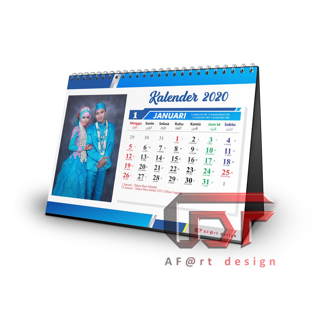  Kalender  Meja Kalender  Duduk  2020  Custom Free Design 