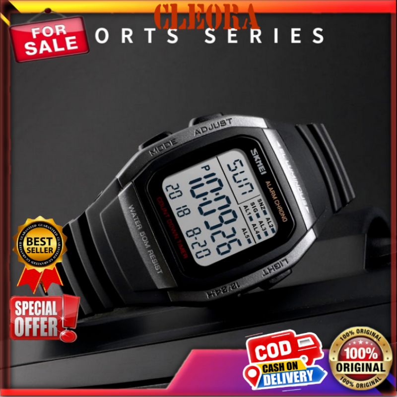 Jam Tangan Pria Wanita SKMEI Resin Buckle Ori Digital Jm Arloji Original Jam Tangan Tahan Anti Air J