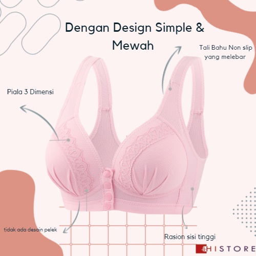 [HI] Bra Seamless Push Up Nirkabel Gesper Depan 368 Busa Tipis Cup BC Wanita Paruh Baya dan Tua