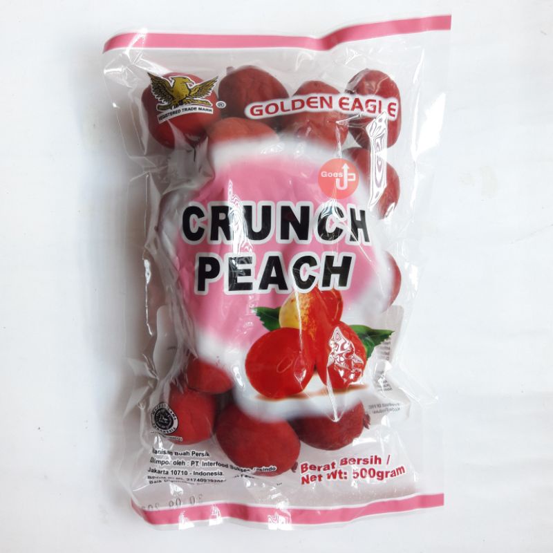 

[Bisa COD] Manisan Buah Persik Crunch Peach 500 gram Golden Eagle