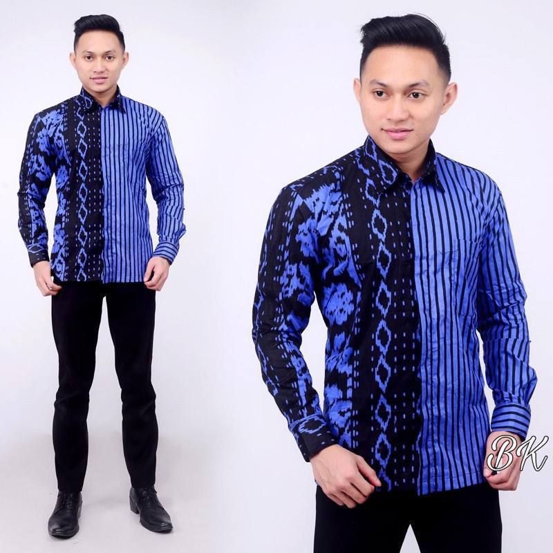 (COD) PROMO BATIK PRIA SIZE M L XL XXL BSWART BATIK HRBO26 Hem panjang padi