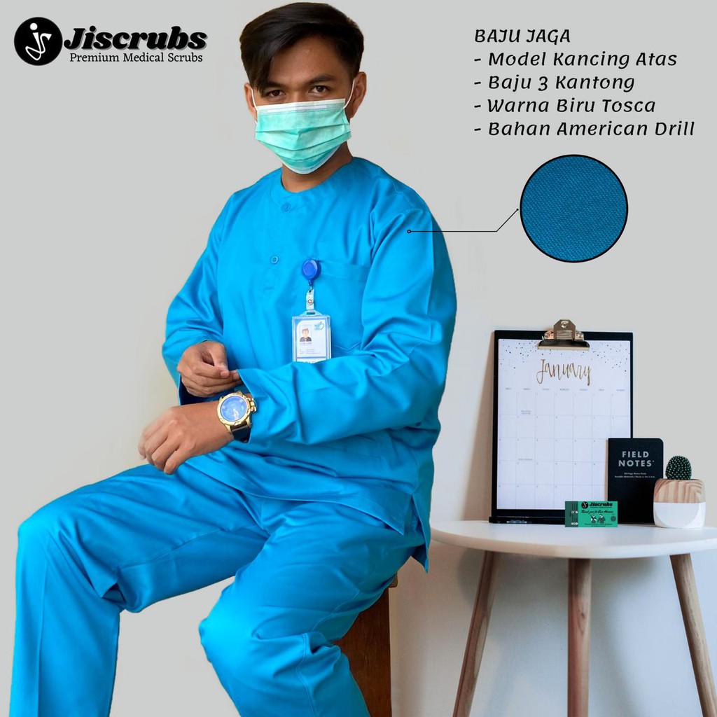 Baju Oka Lengan Panjang dan Pendek Baju Stenen Baju Jaga Malam Perawat Medical scrubs