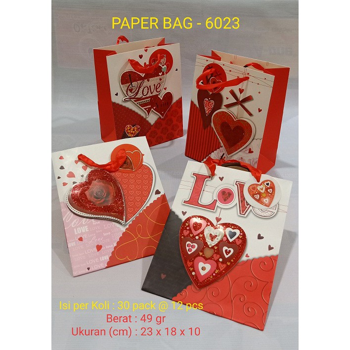 Paperbag  3D-6023 Tas murah valentine Souvenir Bungkus Kado Paper Bag 3D