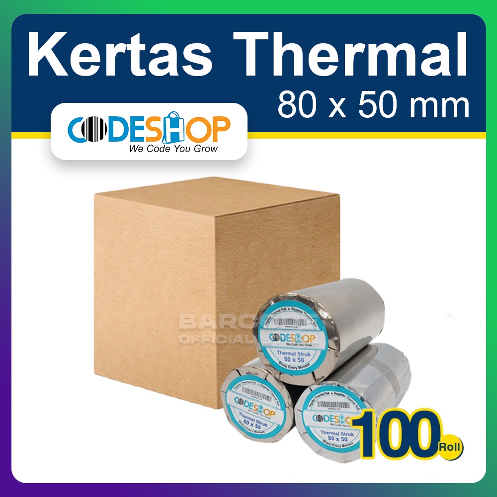 

1 DUS Kertas Thermal Codeshop 80 x 50 mm Struk Kasir Printer 80mm