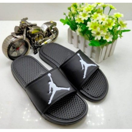 Sandal slop nike jordan wanita kekinian/sandal slop nike jordan pria terbaru NIKE JORDAN Gold premium-WHITE