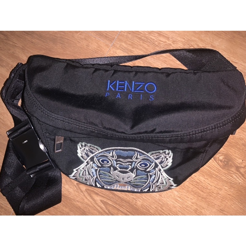 tas kenzo tiger blue black bumbag waistbag 100% original