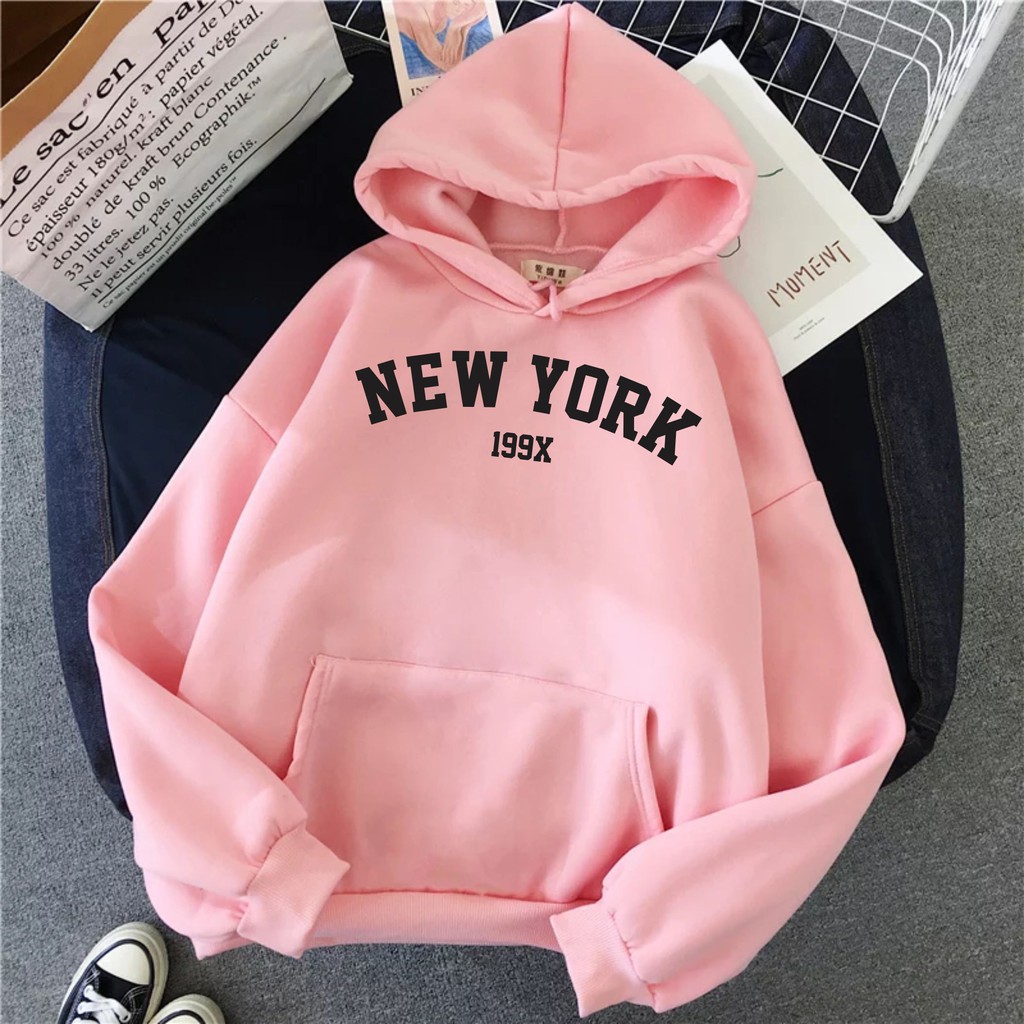 Sweater Hoodie Distro Wanita New York