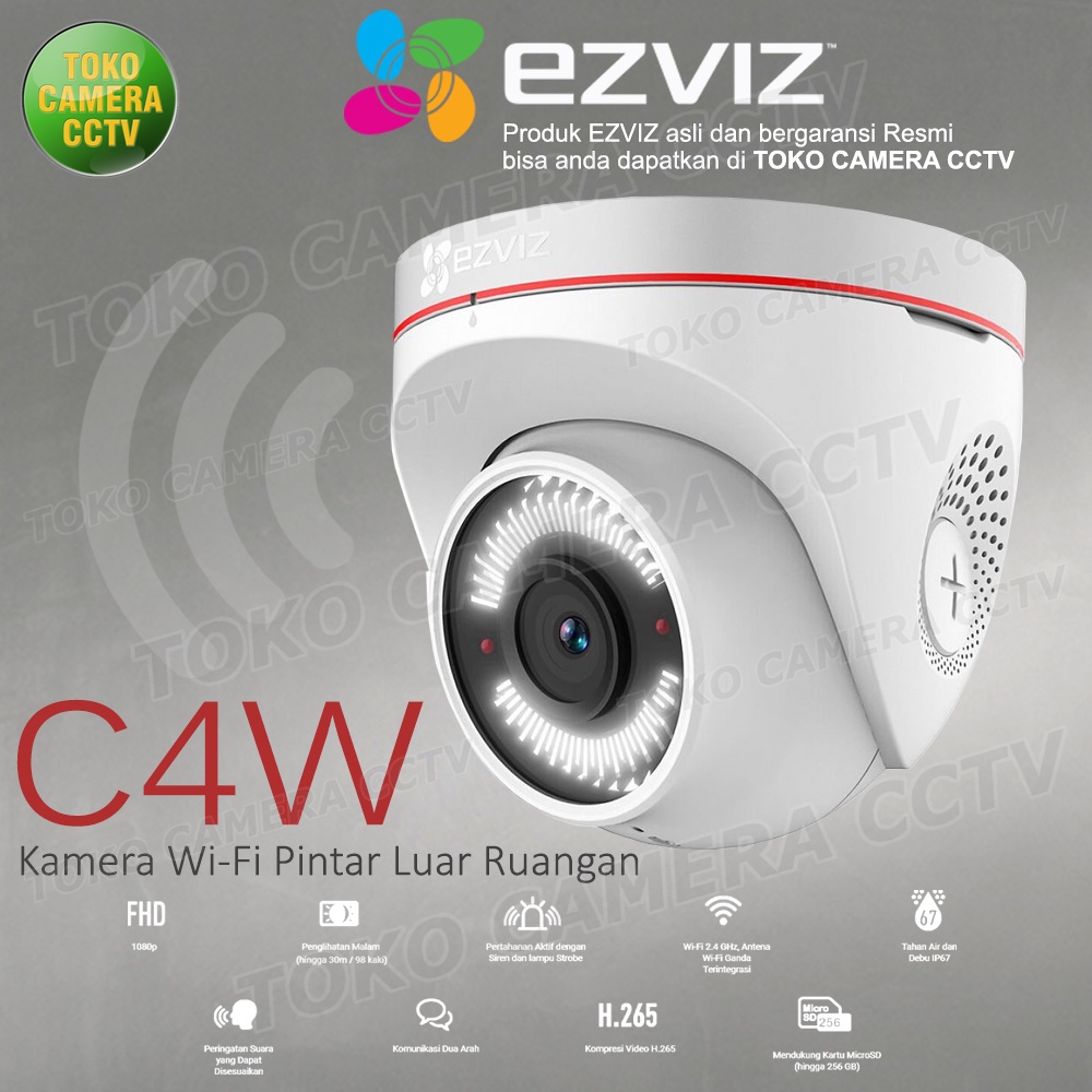 KAMERA CCTV EZVIZ C4W IP CAMERA WIFI WIRELESS EZVIS ALARM