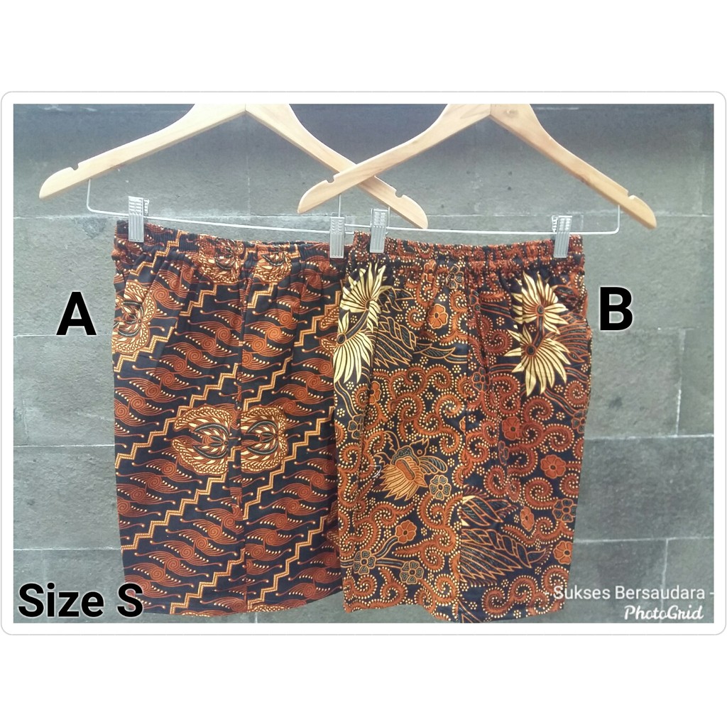 Celana Pendek Batik - Kulot Batik - Celana Pendek Kain Batik untuk Cewek Cowok Size S