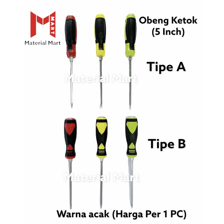 Obeng Ketok Bolak Balik 5 Inch | Obeng BB Magnet 5 Inch | Screwdriver | Material Mart