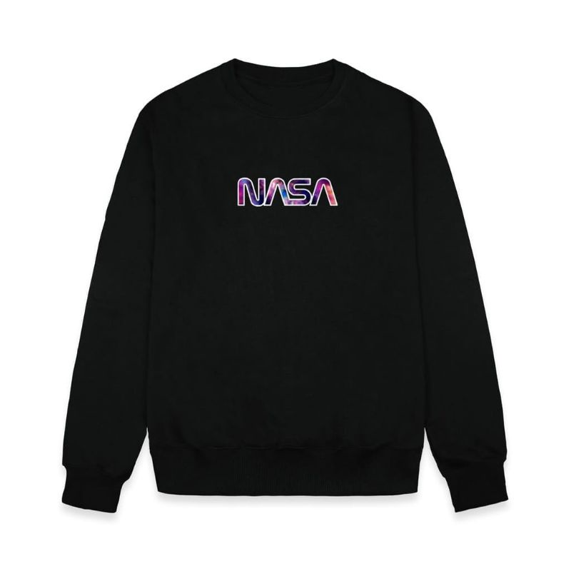 Sweater crewneck NASA GALAXI terbaru/basic pria wanita termurah bahan fleece tebal