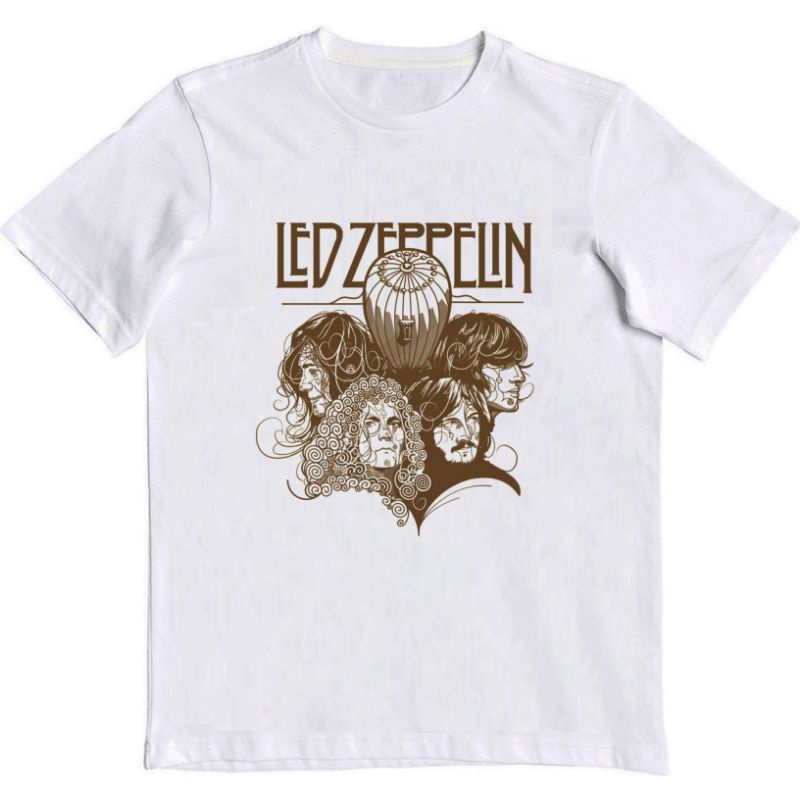 KAOS BAND LED ZEPPELIN | KAOS BAND ROCK PUTIH | KAOS BAND DISTRO PRIA PREMIUM TERLARIS PUTIH