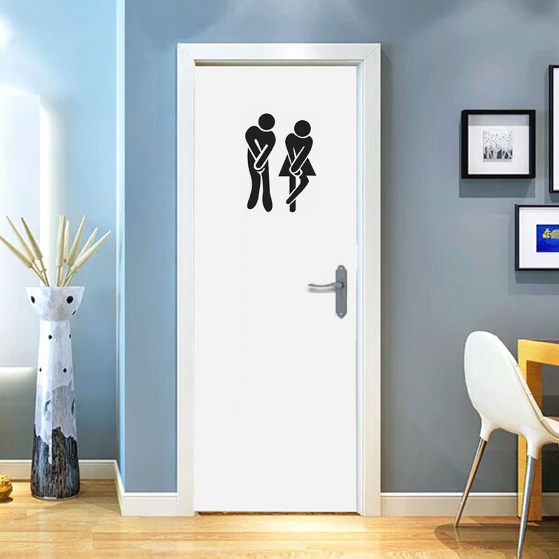 [Checkout Rp1000] RELIZA WALL STICKER TOILET GIRL AND BOY STIKER DINDING