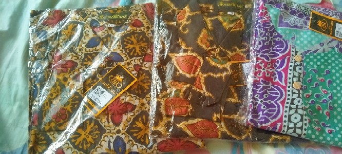 Benang Raja Hem Batik Lengan Pendek Ukuran Jumbo 2xl 3xl