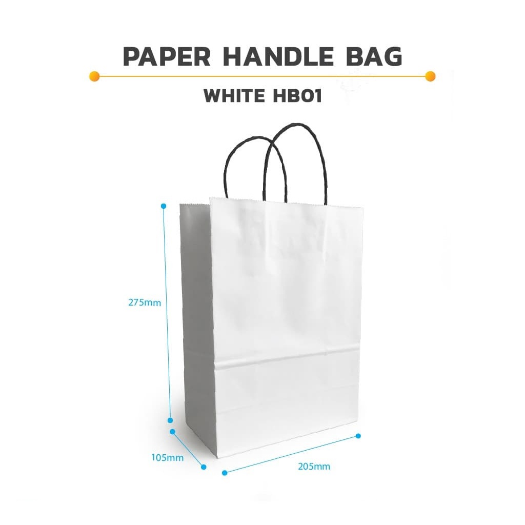 

Paper Bag Handle Medium 25pcs /Kantong Kertas Tali Tenteng HB01 Putih
