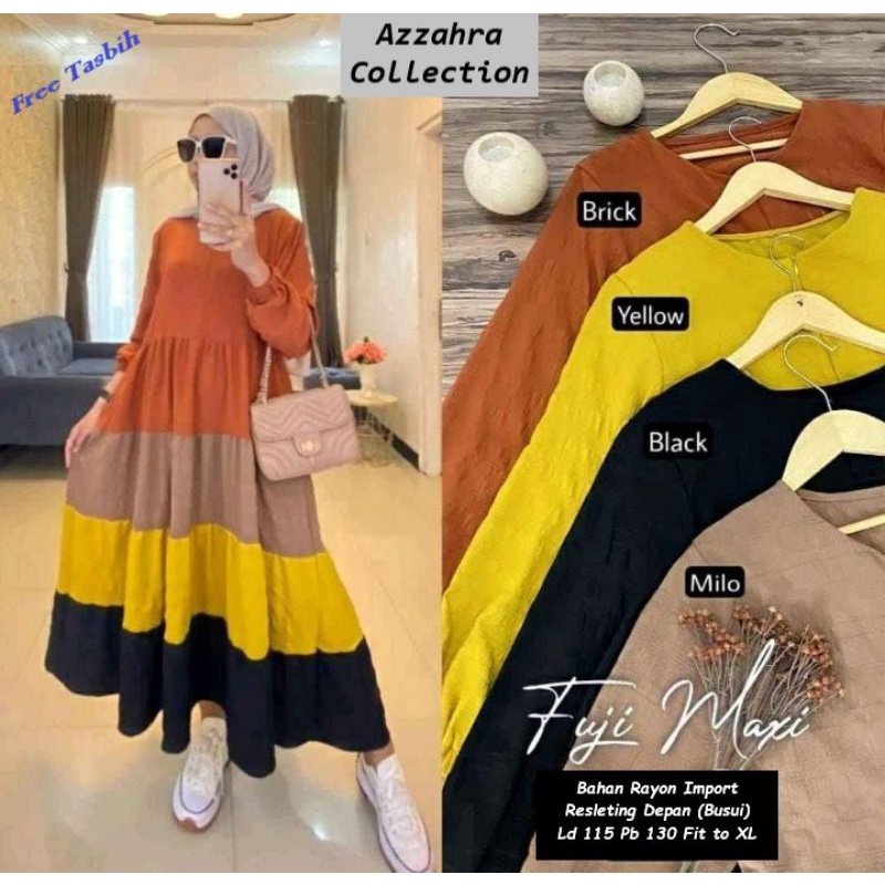 (COD) Gamis Midi Fuji / Gamis Midi / Gamis Midi Pelangi / Gamis Midi Terbaru