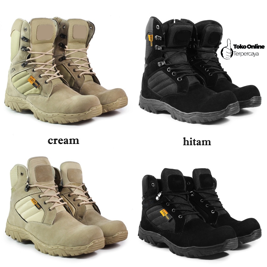 BAYAR DI TEMPAT!!! Sepatu Pria DLT Tactical Cordura Boots Safety Hiking Outdoor Murah Terlaris