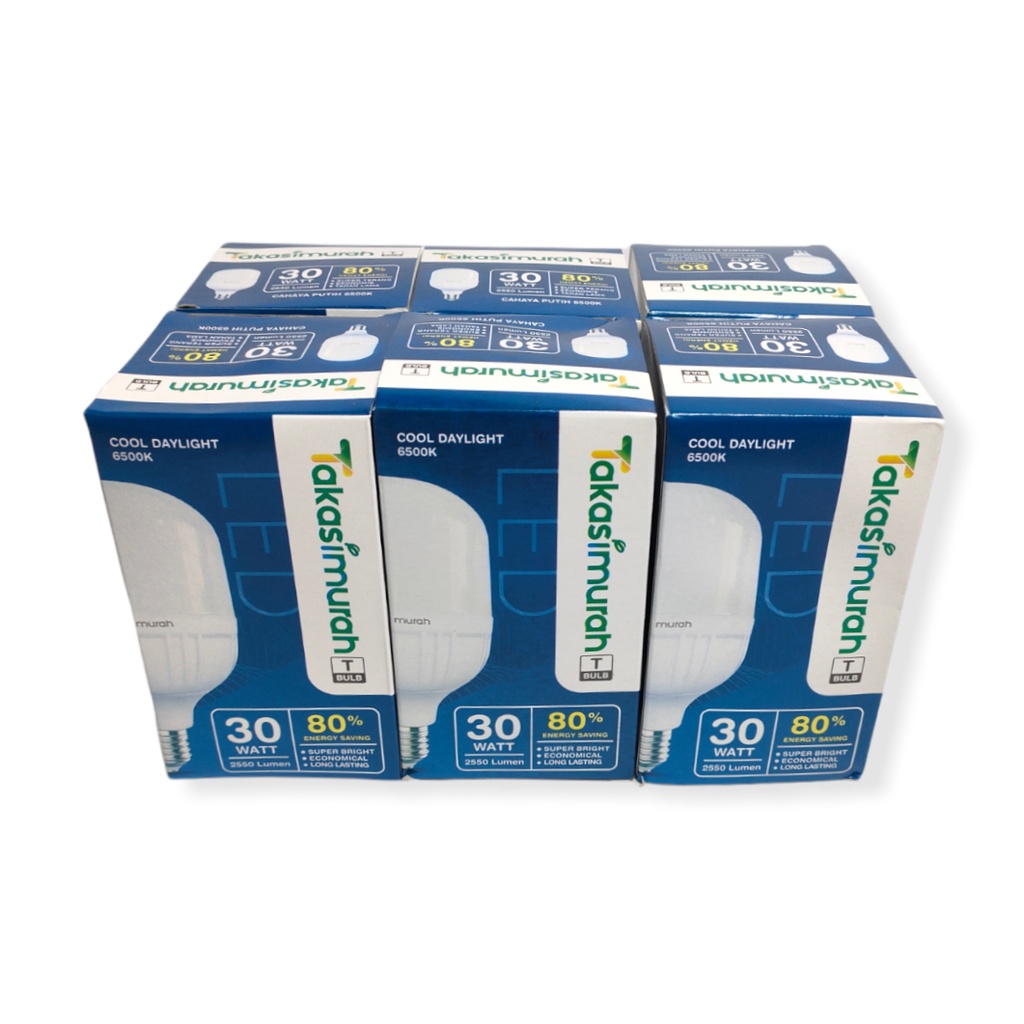 Paket 6 Pcs TAKASIMURAH Lampu LED Capsule 30 Watt - Cahaya Putih