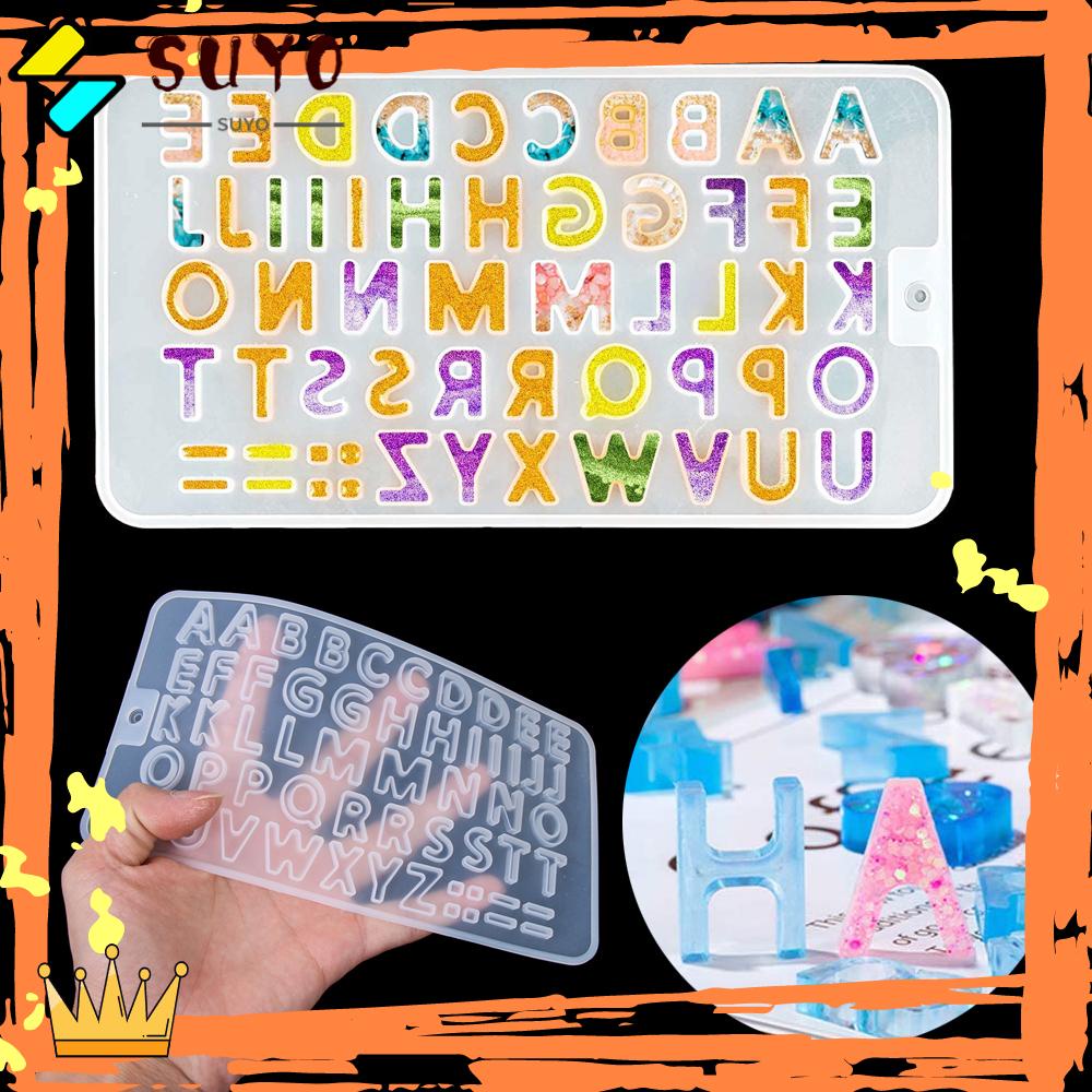 Suyou Cetakan Resin Epoksi Uv Bentuk Huruf Bahan Silikon Untuk Membuat Gantungan Kunci / Perhiasan Diy