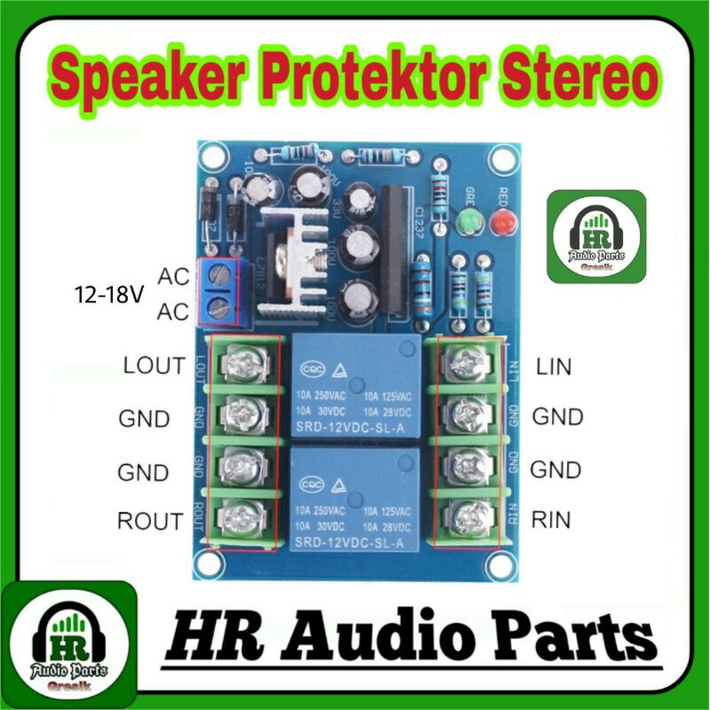 Kit Speaker Protektor Stereo 2 Channel AC / DC 12V - 18V With UPC1237