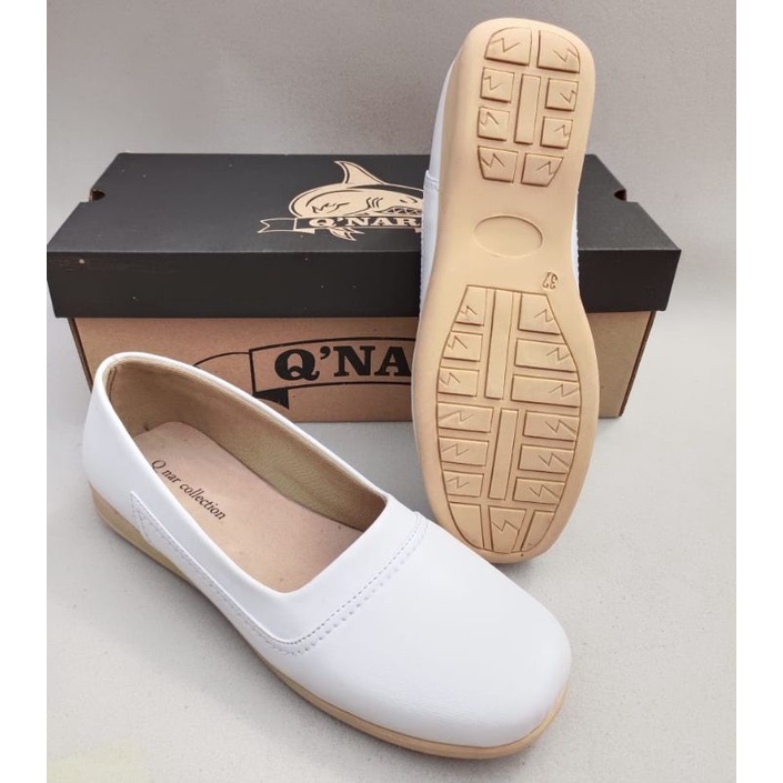 BISA COD!!! Sepatu pantofel wanita putih akper kulit sintetic Sepatu perawat kulit asli 100%