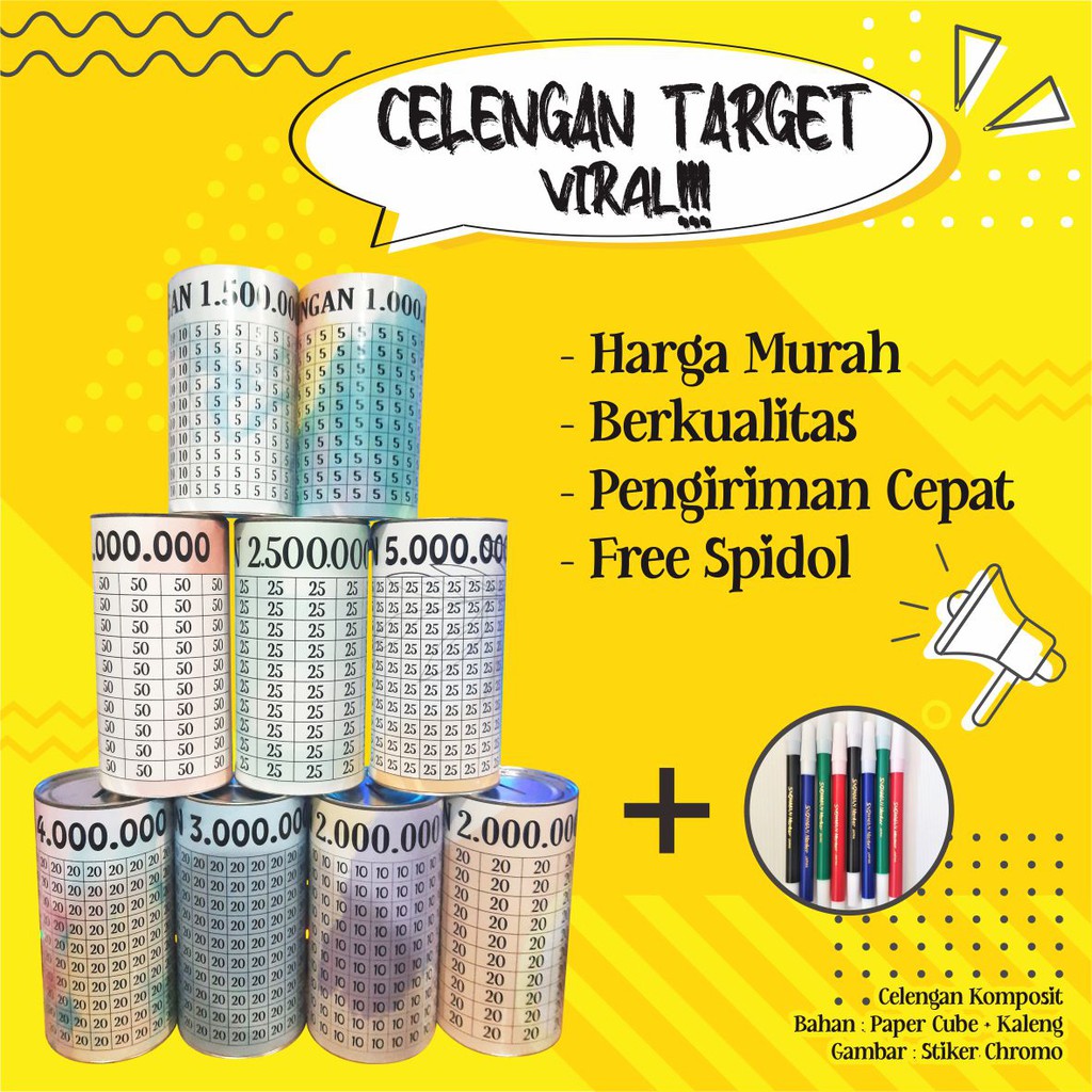 Celengan Target Viral - New Celengan Challenge Tabungan Chellenge Tantangan Menabung Target