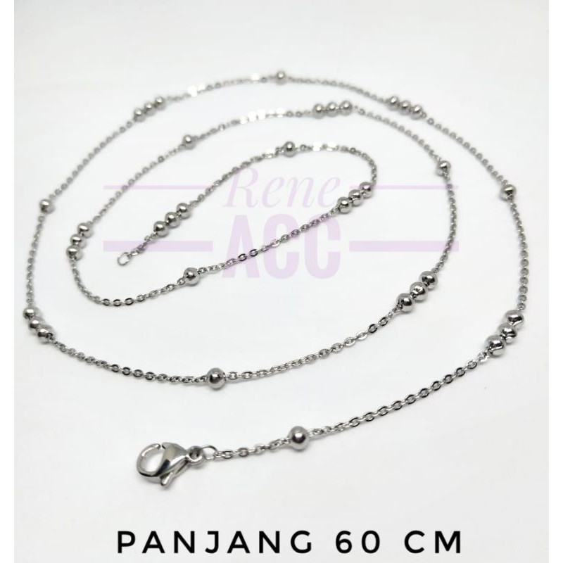 Kalung jedar Titanium original panjang 60 cm anti karat selamanya