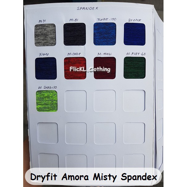 Bahan Kain Dryfit Spandex Amora Misty Kaos Baju Dry Fit Melar Olahraga Jersey Misty Melar Stretch