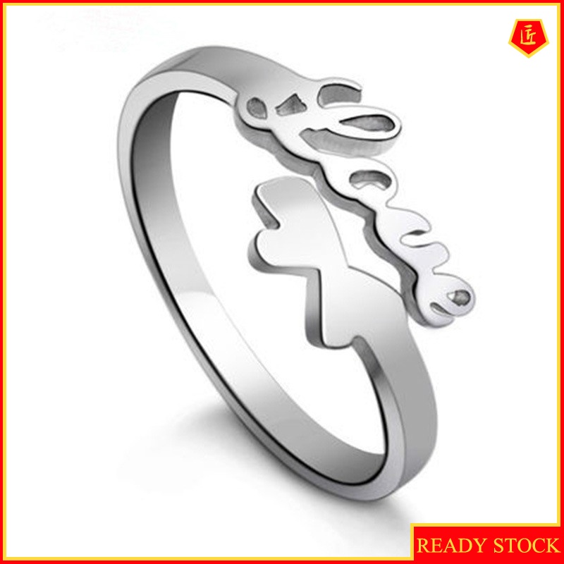 [Ready Stock]Silver Opening Love Ring Fashion Simple