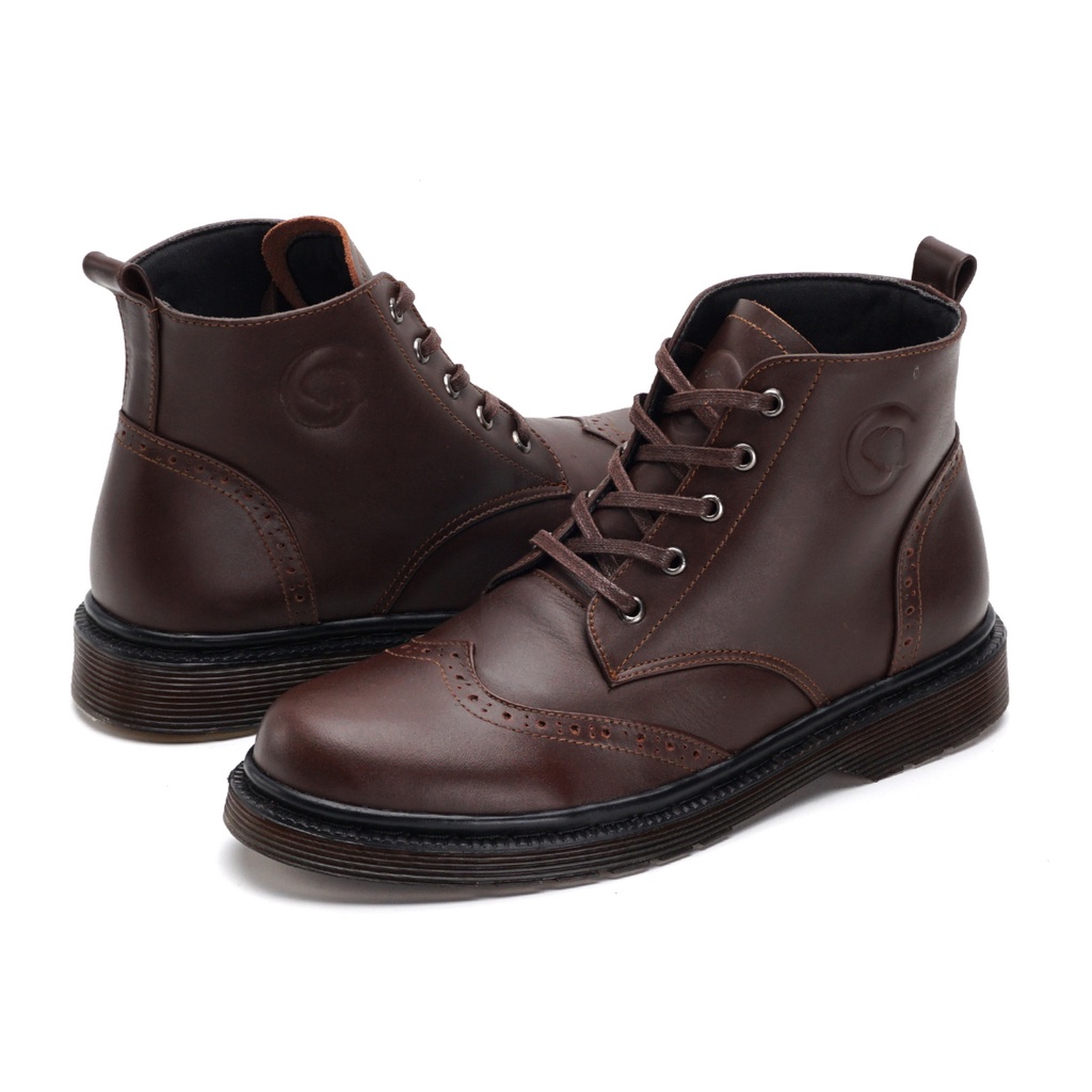 Pellife Brown (Kulit Asli) - Boots Pria Kulit Asli Kasual Original - Boot Kulit Sapi Asli