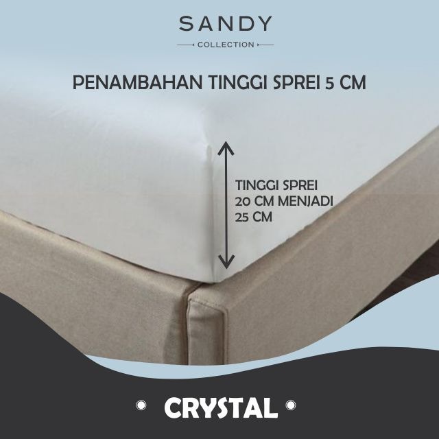 Penambahan Tinggi Sprei Crystal Katun Import Sandy Collection