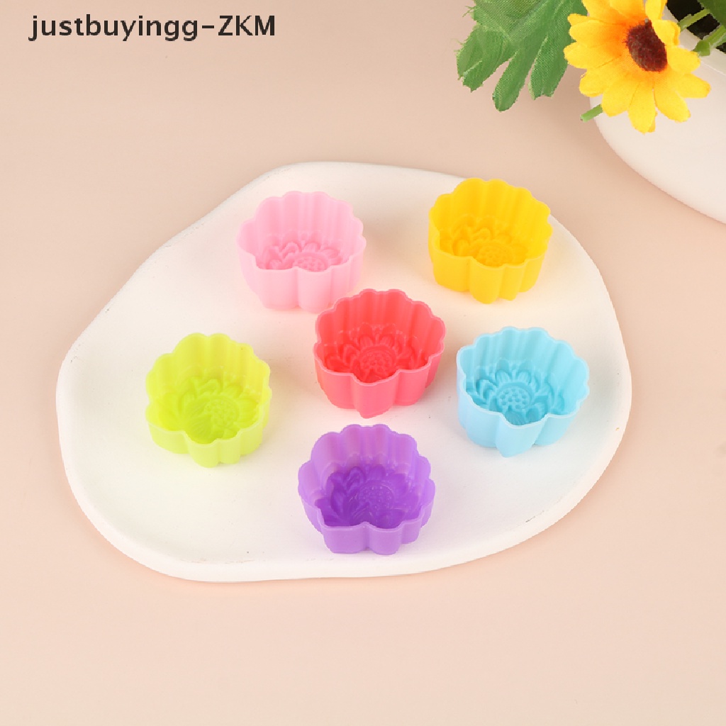 5 Pcs Cetakan Kue Muffin Bentuk Lotus Bahan Silikon Ukuran 3 / 5cm Non Reusable